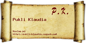 Pukli Klaudia névjegykártya